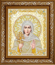 Рисунок на ткани для вышивки бисером ЖС-4010 Святая Ксения в жемчуге 21х25см