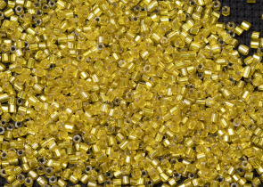 Бисер Чехия рубка 10/0 50г 87010 прозрачный желтый с серебряным прокрасом