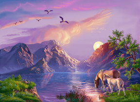 " ФРЕЯ" Пазл 1000 элемент. PZL- 1000/ 06 На водопое